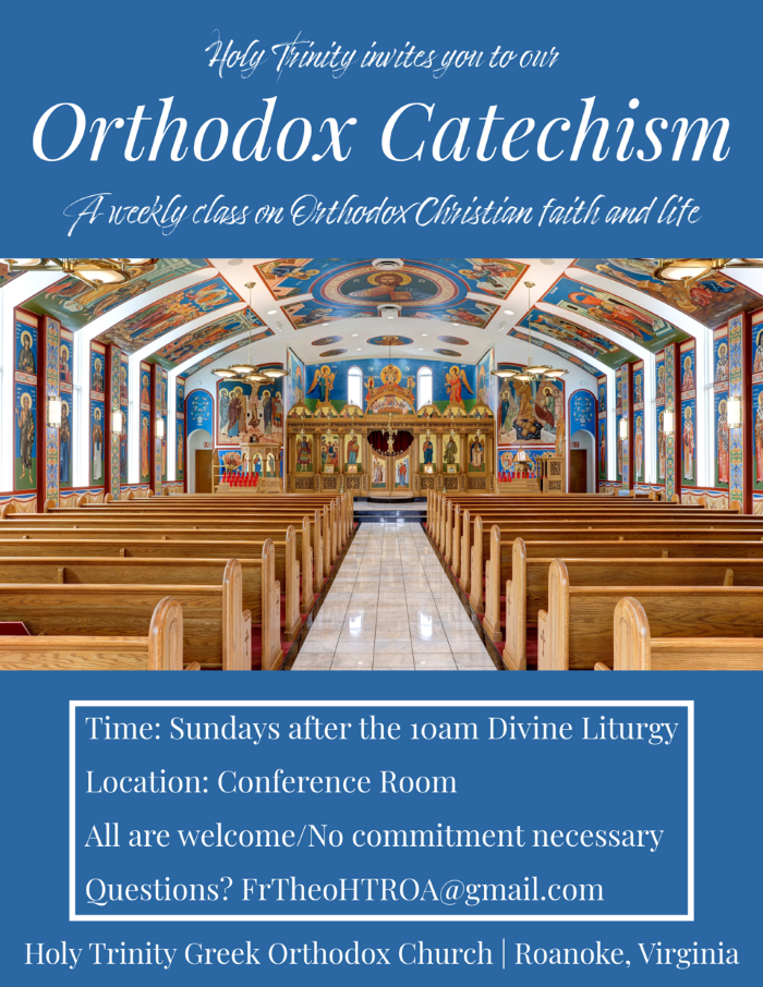 Join Father Theodore after Divine Liturgy for our catechim class in the conference room.