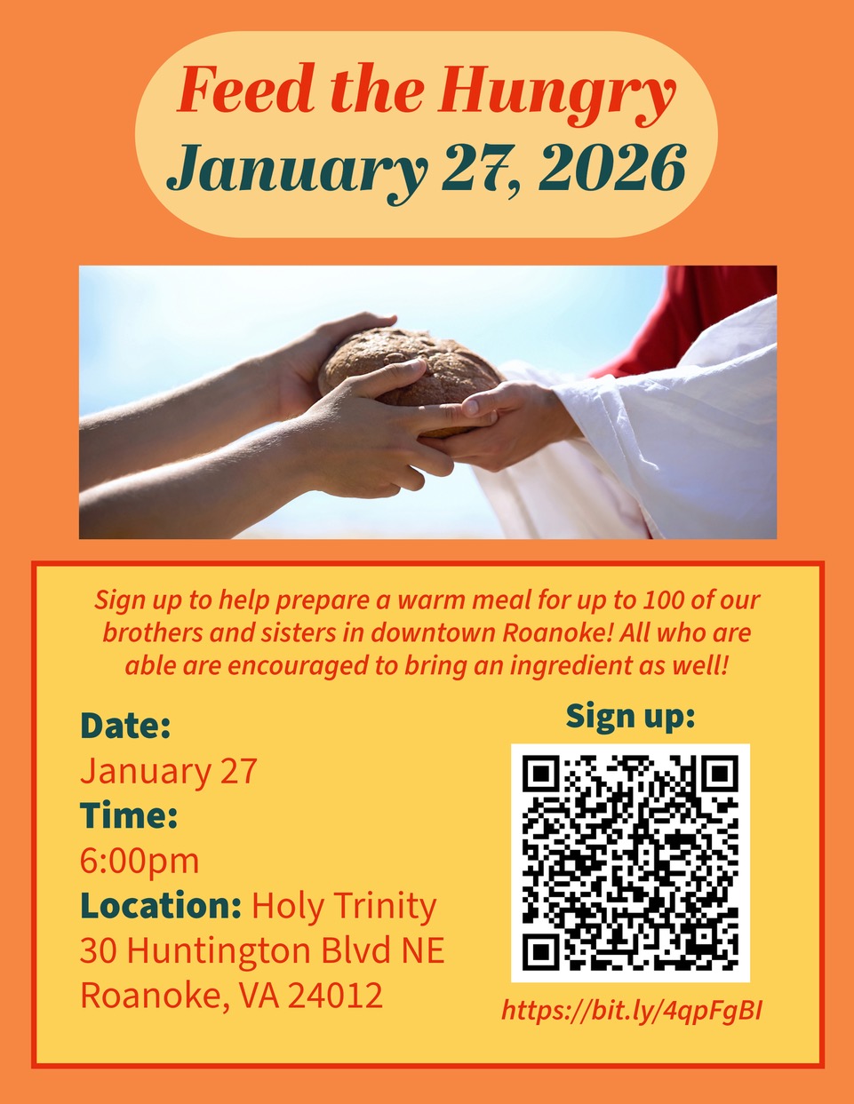 Sign up to cook for TLOT January 27th.