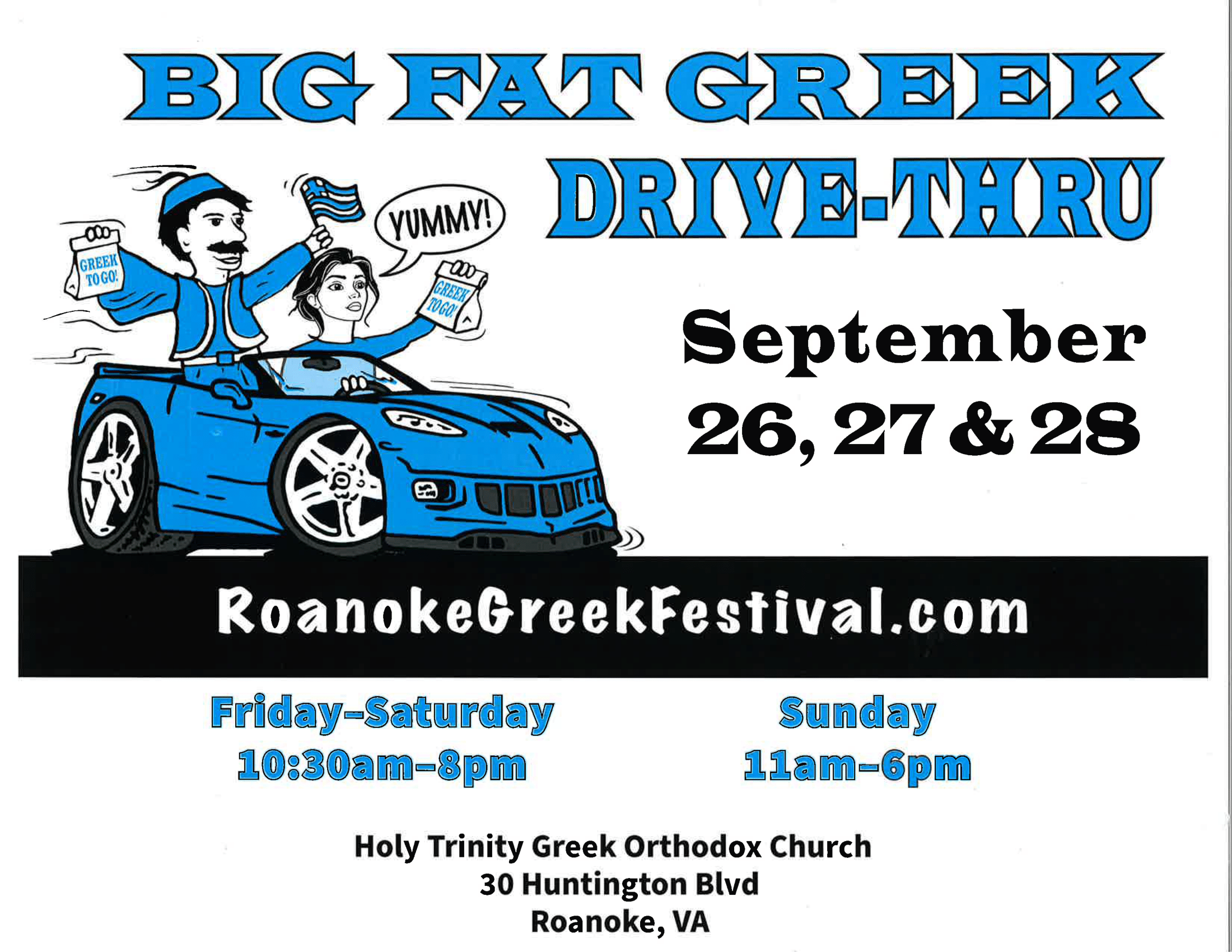 Greek Fest comes back in 2025 as Greek-To-Go! Join us September 26-28 for food, drink, and culture!