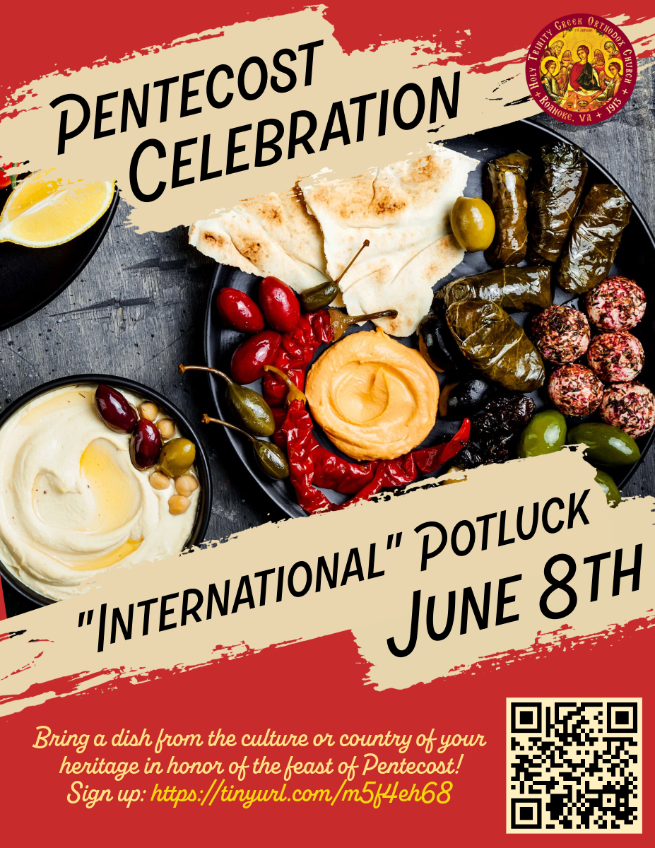 Join us June 8th for a celebration of international cuisine to commemorate Pentecost!